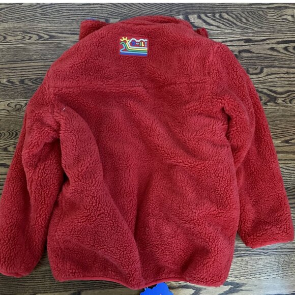 Reversible Paint Sherpa Colorful Fleece Jacket -Cool Shirtz -Womens Small Medium - Picture 7 of 9